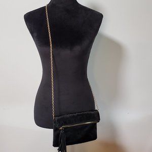 Black Calf Hair Crossbody